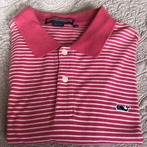 Salmon and White Striped Shep & Ian Polo